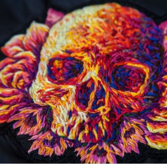 Danielle Clough One of a Kind Embroidered Skull Patch